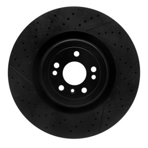 Mercedes-Benz GL63 AMG Brake Rotor (1) - Front - R1 Concepts - Drilled & Slotted - Black - `12-`19